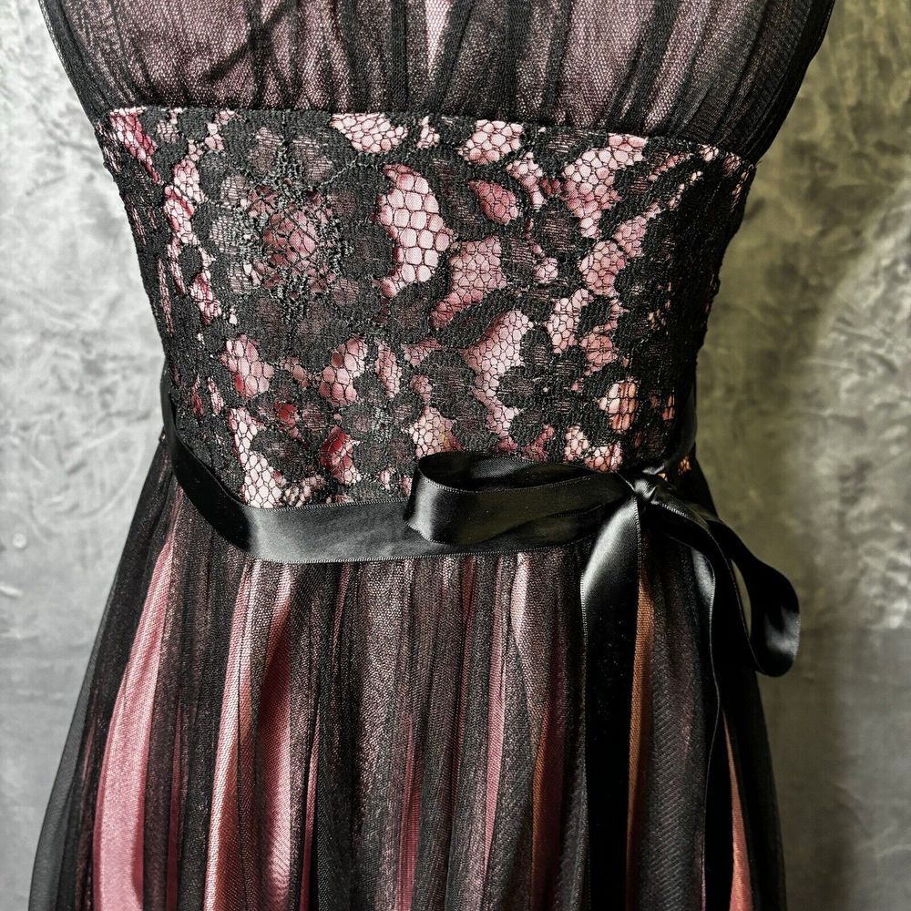 Betsy & Adam Dress Size 4 Purple Black Mesh Fairy Halter‎ Y2K Whimsigoth Event - Picture 4 of 16